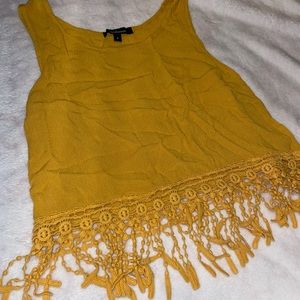 Golden Lace Crop Shirt Size Small